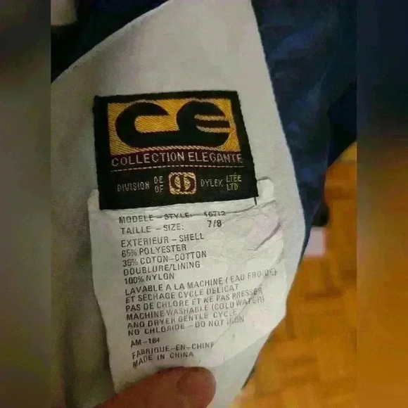 VINTAGE!! Collection Élégante | Blue with White  Details Trench Coat Size 7/8 - Picture 4 of 4